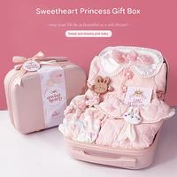 Ensemble de vêtements pour bébé rose, tenue de pleine lune, cadeau, motif uni, ensemble cadeau pour nouveau-né