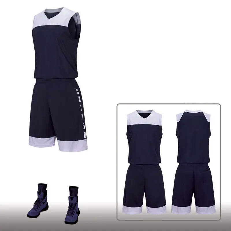 Conjunto de uniforme de baloncesto para adolescentes y hombres adultos de secado rápido ropa de baloncesto tela de diseño