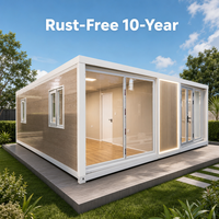 Conteneur de bureau mobile préfabriqué à double aile, extensible, de type appartement ou maisonnette préfabriquée, fabriqué en Chine