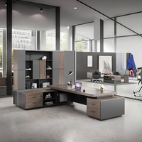 Bureau de direction de luxe avec double armoire et chaise, combinaison simple et moderne, grande table de classe pour patron, directeur, PDG