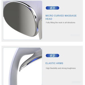 Alat pijat leher listrik cerdas, alat pijat leher elektrik cerdas pereda nyeri, getaran, titik akupuntur, puluhan - Product Image 3