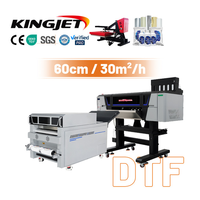 Kingjet 4 Head I3200 Xp600 DTF Printer High-Speed Printing on Fabrics 60cm for T-Shirts, Hats, Bags Shoes 9 Color Dtf Printer