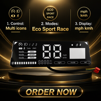 Layar LED Mini (140x42x7mm) untuk Skuter Listrik dan Sepeda Listrik Kukirin G2/G3/G4 dengan Mode ECO/SPORT/RACE