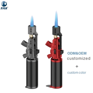 Encendedores de soplete de gas butano con forma de pistola personalizada de alta calidad, muestra gratuita, llama de chorro para cocina, 2017 - Product Image 1