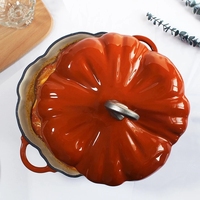 Nouvelle Cocotte en Fonte Émaillée Antiadhésive Design Créatif Citrouille avec Couvercle