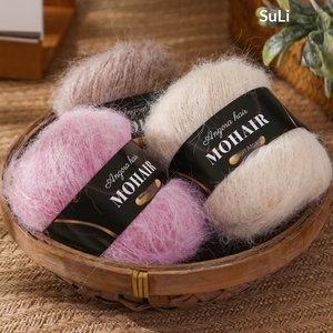 Châles et couvertures pour bébé multicolores en mélange d'<span class=keywords><strong>alpaga</strong></span> et mohair, teints à la main, dégradés, tricotés à la main, de poids moyen, à motifs variés - Product Image 5