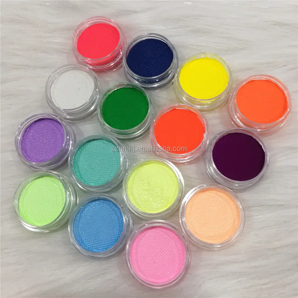 15 couleurs Activé Par L'eau Longue Durée Lueur Au Néon UV Peinture Pastel Doublure