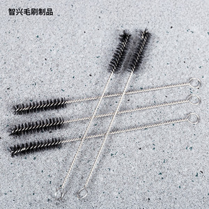 Stainless Steel Cleaning Brush Nylon Bristle With Hanging Loop <b>For</b> Pipe Test <b>Tube</b> <b>Cigarette</b> Mouthpiece Atomizer Cleaning - Product Image 1