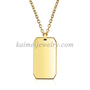 <span class=keywords><strong>Collana</strong></span> vuota in acciaio inossidabile <span class=keywords><strong>con</strong></span> ciondolo per medagliette per cani lisce personalizzate di moda classica per uomo - Product Image 2