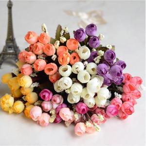 Dongchen Crafts Artificial <b>Rose</b> <b>Buds</b> 15 Heads Multicolor Silk Flowers For Home Wedding Decoration - Product Image 1