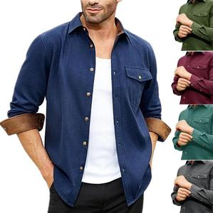 Nuova Collezione Autunno/Inverno: Camicie Casual da Uomo per <span class=keywords><strong>Giovani</strong></span>, Disponibili in Stock, per Uso Quotidiano e <span class=keywords><strong>Vacanze</strong></span>, Tinta Unita - Product Image 2