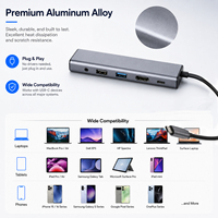 Docking Station in Alluminio 10-in-1 Type-C 4K30Hz 100Mbps PD100W Adattatore Multiporta per Notebook e Attrezzature da Ufficio Disponibile
