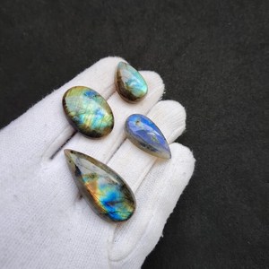 Lot de pierres précieuses de labradorite bleue éclatante, cabochons en vrac, 110 carats, pour la fabrication de bijoux naturels, exportateur en gros, Inde - Product Image 1