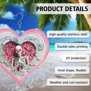Wholesale 8Inch 10Inch Custom Metal Chimes <b>Spinners</b> Blank Double Sided Diy <b>Garden</b> Sublimation <b>Wind</b> <b>Spinner</b> - Product Image 4