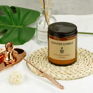 Bougies de Noël en Verre Ambré Cire de Soja Faite à la Main Décoration de Maison de Luxe Cadeaux Parfumés - Product Image 2