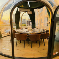 Dôme transparent en polycarbonate personnalisé moderne pour l'extérieur, structure en aluminium, design ciel étoilé pour hôtels, garantie de plus de 5 ans