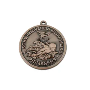 Tùy chỉnh Antique Đồng Made logo bơi lội kim loại huy chương