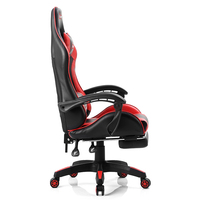 Fauteuil de jeu ergonomique en cuir pour PC, ordinateur bon marché, qualité personnalisée, avec repose-pieds, noir