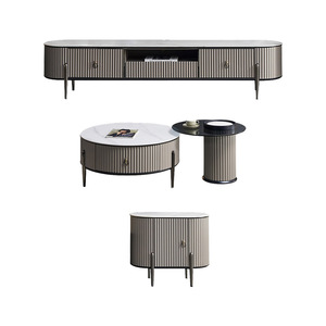 Meuble mural de luxe design italien en forme de plaque de roche pour téléviseur, <span class=keywords><strong>pied</strong></span> <span class=keywords><strong>haut</strong></span>, support <span class=keywords><strong>TV</strong></span> et table centrale, meuble en pierre de levage pour le salon - Product Image 6