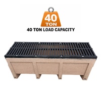 Système de drainage en béton polymère D400 classe de charge avec grille en fonte pour autoroutes et zones industrielles