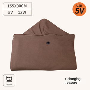 Châle chauffant portable et tendance, alimenté par USB, avec contrôle de température, en tricot doux, style chapeau, couverture électrique - Product Image 6