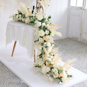Longues fleurs artificielles en soie rayées, style romantique, décorations florales suspendues pour mariages, centres de table pour mariages, décorations de table - Product Image 1