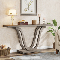 Table console en bois MDF de style rétro moderne et antique, 140 cm, meubles de salon