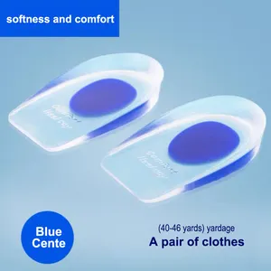 Free Sample Gel Soft Silicone Foot Care Heel Pad Cushion Height Increase Insoles High Gel Heel Cups Height Increase Insoles