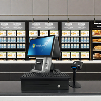 Système PDV Tout-en-Un Écran Tactile Capacitif Caisse Enregistreuse Imprimante Scanner Tiroir-Caisse Lecteur de Cartes pour Détaillants et Cafés SANDU S2