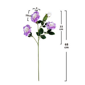 4 Têtes Diamant Rose Fleur Artificielle Mur Décoratif pour Mariage et la Saint-Valentin Affichage Guidé Routier - Product Image 5