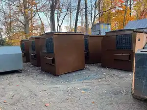 Chuyên nghiệp phía trước nâng thùng di động bỏ qua Thùng tái chế hình chữ nhật kim loại chất thải container dumpster