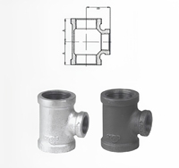 Raccord en T réducteur en fonte malléable, classe 150, robuste, fileté, OEM/ODM, alésage lisse, 100 % testé sous pression, Shandong
