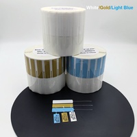 Glossy putih + transparan tikus ekor 3.5 "x 0.437" Label perhiasan PET Transfer termal cetak kertas saham harga Tag untuk perhiasan