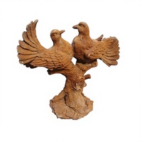 Statue de colombe en fonte vintage, motif oiseaux amoureux, finition rouille naturelle, marque ENYA, décoration artisanale en métal pour la maison et le jardin