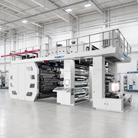 Machine d'impression flexographique à tambour central 8 couleurs 350 m/min pour sachets d'aliments pour animaux, emballages de chocolat et sachets en aluminium pour noix, film plastique
