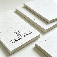 Carnet en papier semable de graines, papier recyclé, avec motif floral