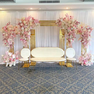 Arco de Boda Dorado al por Mayor, Soporte Metálico para Fondo, Marco para Flores, Decoración de Escenario para Eventos y Fiestas - Product Image 1