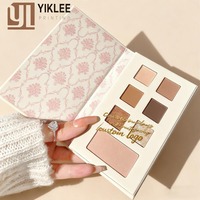 Palette de fards à paupières en papier en forme de livre personnalisée, 7 fards carrés avec miroir et aimant, emballage écologique vide, palette rechargeable, étui à maquillage