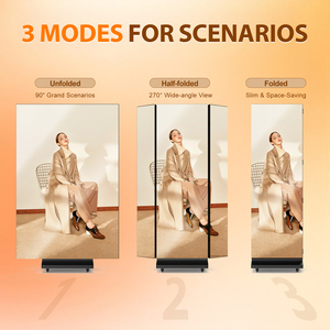 Pantalla LED Plegable Triple P1.86 <span class=keywords><strong>con</strong></span> Conexión Multipantalla, Reproductor de Anuncios Digitales 3 en 1 <span class=keywords><strong>con</strong></span> Conexión Perfecta, Soporte de Pie, Brillo de 600CD - Product Image 3