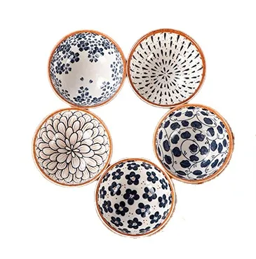 Dropshipping Vaisselle créative Style japonais 4.5 pouces Bol en céramique Coffret cadeau Vaisselle en porcelaine et assiettes Ensembles de vaisselle