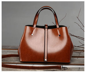 OEM Factory Made Rich Grain Leather Handmade Leather Laptop <b>Brief</b> <b>Case</b> Laptop Bag Business Men Office Bag - Product Image 4