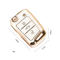 Nouveau couvercle de protection de clé de voiture en TPU souple Gold Edge pour Volkswagen Touguang L Golf 7 Passat Skoda Mingrui autres voitures