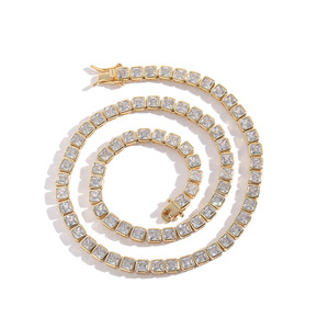 Cadena de tenis de circonio cuadrado encapsulado de 4 * 4 mm, con microincrustaciones de circonio en cobre, cadena de una sola fila, moda Tanjing - Product Image 5