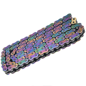 Catena di trasmissione colorata per moto 415/420/428/428/520 <span class=keywords><strong>H</strong></span> <span class=keywords><strong>O</strong></span> <span class=keywords><strong>X</strong></span>, catena a rulli a doppio passo con tempra ad alta frequenza - Product Image 2