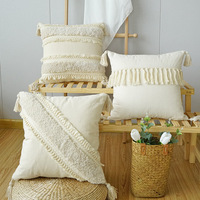 Nouvel arrivage Taie d'oreiller en satin texturé de style bohème 18x18 pouces taies d'oreiller rayées