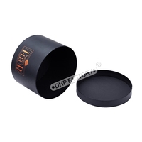 Luxe Personnalisé Rond Noir Rose Cadeau Emballage Cylindre 2 Pièces En Carton Chapeau Fleur Boîte Avec Logo