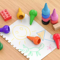 2024 nouveau gros non toxique 12 couleurs enfants jumbo doigt crayon de cire pour enfants peinture dessin