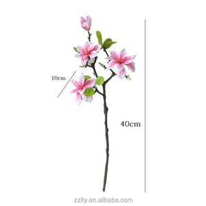 Magnolia artificiel haut de gamme à 4 têtes pour la décoration de mariage, intérieur et extérieur, vente en gros - Product Image 2