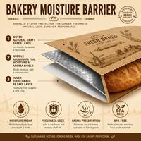 Sachet autoportant en papier kraft pour pain, avec fenêtre et fermeture zip, qualité alimentaire, résistant à l'humidité, pour boulangerie