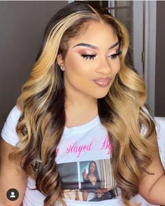 Parrucca anteriore in pizzo 13*4 #4/#27 highlight capelli umani parrucca per donne nere - Product Image 1